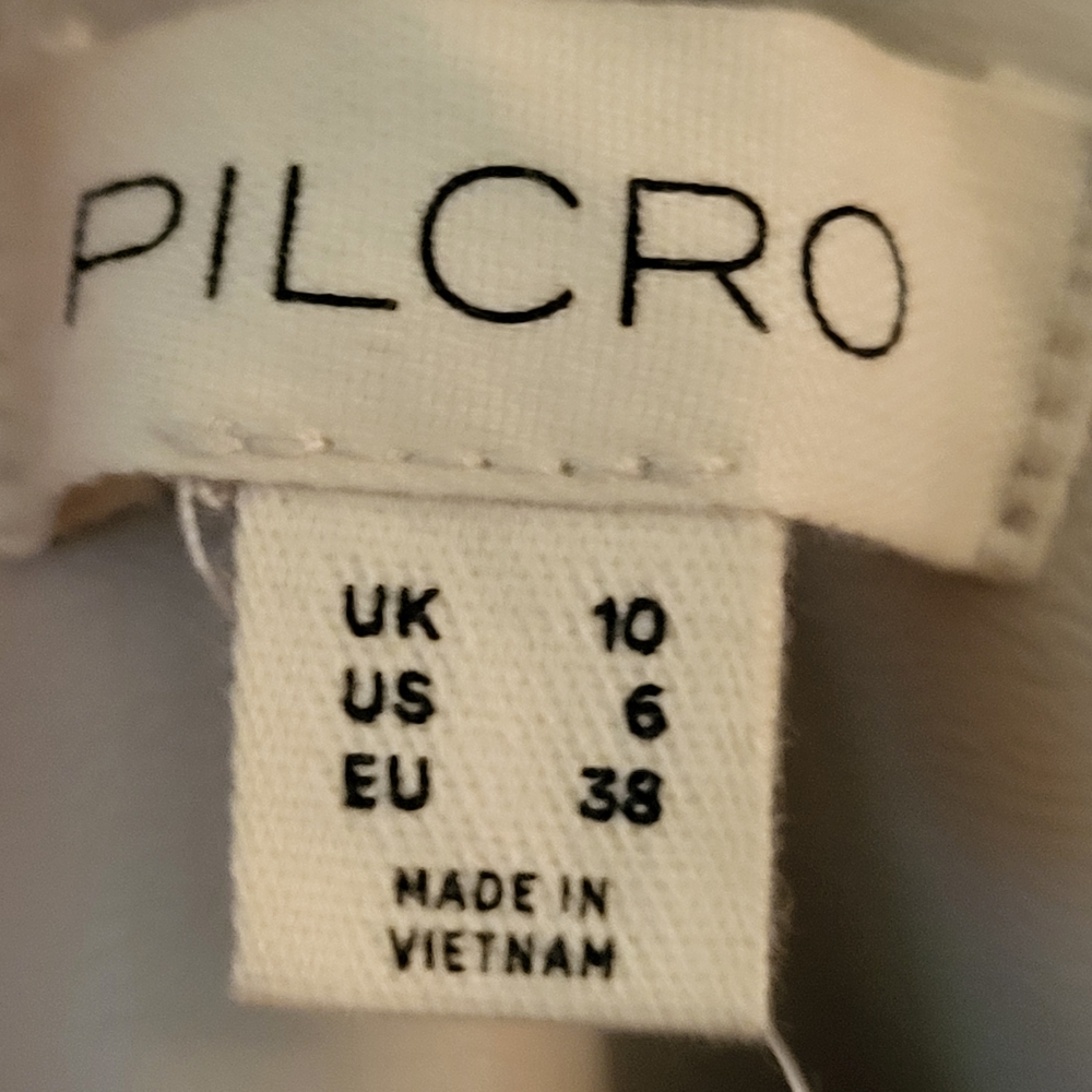 NWT Pilcro Anthropologie Vegan Leather Shift Mini Dress in Neutral-Size 6 - Picture 8 of 11